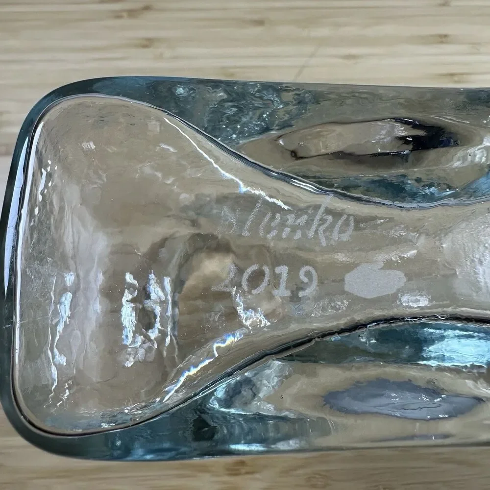 Blenko 384M Mini Water Bottle Crystal Glass Double Spout 2019 16oz Handblown MCM